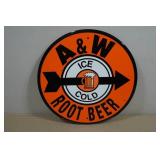 Vintage Style A&W Root Beer Metal Sign