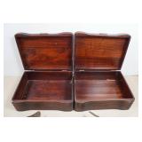 Antique Art Deco Wooden Boxes and Ice Skates