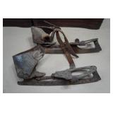 Antique Art Deco Wooden Boxes and Ice Skates