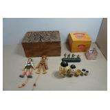 Vintage Storage Boxes and Figurines