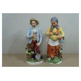 Vintage Homco Farmer and Wife Set