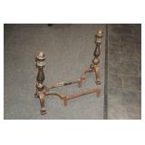 Vintage Brass and Iron Fireplace Andirons