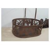 Metal Chicken Egg Basket and Candle Holder