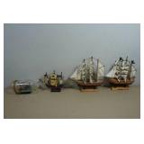 Vintage Wooden Ship Models