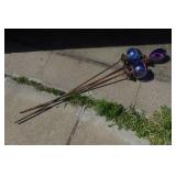 Glass and Metal Garden Stakes