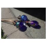 Glass and Metal Garden Stakes