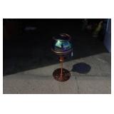 Metal and Blown Glass Gazing Ball