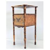 Signed Vintage CUSHMAN Copper-Lined Smoking Table w/Eagle Design