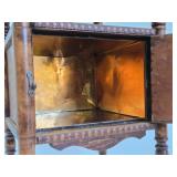 Signed Vintage CUSHMAN Copper-Lined Smoking Table w/Eagle Design