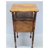 Signed Vintage CUSHMAN Copper-Lined Smoking Table w/Eagle Design