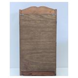 Vintage Hanging Wall Cabinet Shelf w/Floral Stained Glass