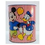 Vintage DISNEY Mickey & Donald Metal Trash Can