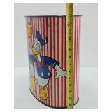 Vintage DISNEY Mickey & Donald Metal Trash Can