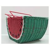 Large Vintage Woven Watermelon Picnic Basket