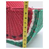 Large Vintage Woven Watermelon Picnic Basket
