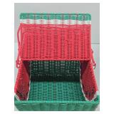 Large Vintage Woven Watermelon Picnic Basket