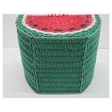 Large Vintage Woven Watermelon Picnic Basket