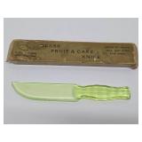 Very Cool Vintage Vaseline Glass Knife w/Original Box