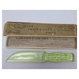 Very Cool Vintage Vaseline Glass Knife w/Original Box
