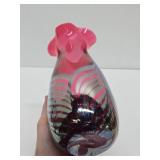 Lovely Art Glass Vase - Silver & Pink
