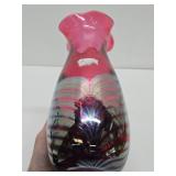 Lovely Art Glass Vase - Silver & Pink
