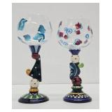 Vintage Steven McGovney Sculptural Wine Goblets