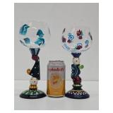 Vintage Steven McGovney Sculptural Wine Goblets