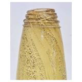 LARGE Handblown Yellow w/Gold Art Glass Vase