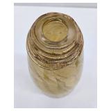 LARGE Handblown Yellow w/Gold Art Glass Vase