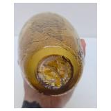 LARGE Handblown Yellow w/Gold Art Glass Vase