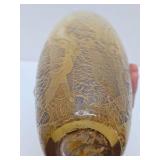 LARGE Handblown Yellow w/Gold Art Glass Vase
