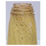 LARGE Handblown Yellow w/Gold Art Glass Vase