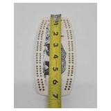 Vintage Scrimshaw Style Ceramic Etched Bear Cribbage Board