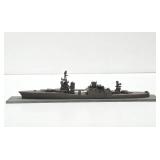 Original Vintage WW2 era Wooden Battleship  - Signed on Bottom - 16" Overall Length