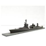Original Vintage WW2 era Wooden Battleship  - Signed on Bottom - 16" Overall Length