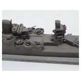 Original Vintage WW2 era Wooden Battleship  - Signed on Bottom - 16" Overall Length