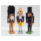 3 Vintage German Wood Nutcrackers