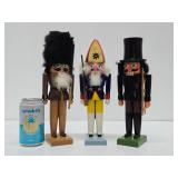 3 Vintage German Wood Nutcrackers