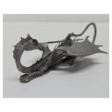 Larger Size Vintage 6" Partha Pewter Dragon Sculpture