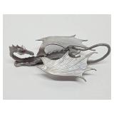 Larger Size Vintage 6" Partha Pewter Dragon Sculpture