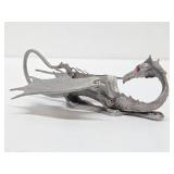 Larger Size Vintage 6" Partha Pewter Dragon Sculpture
