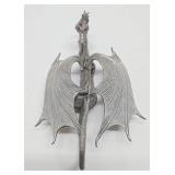 Larger Size Vintage 6" Partha Pewter Dragon Sculpture