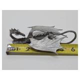 Larger Size Vintage 6" Partha Pewter Dragon Sculpture