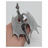 Larger Size Vintage 6" Partha Pewter Dragon Sculpture