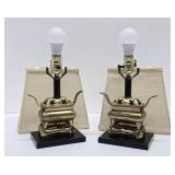 Excellent Pair of Mid Century Oriental Style Brass ETHAN ALLEN Table Lamps