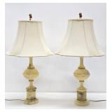 Great Looking Vintage Onyx & Brass Table Lamps #1