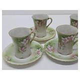 Very Nice Vintage Handpainted Nippon Tea / Coffee Set w/4 Cups & Saucers