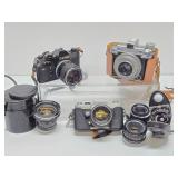 3 Good Vintage Film Cameras - Yashica, Canon & Kodak
