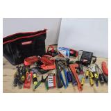 Estate Lot of Assorted Good Tools, Canvas Bag, Snap-On Straps etc