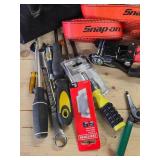 Estate Lot of Assorted Good Tools, Canvas Bag, Snap-On Straps etc